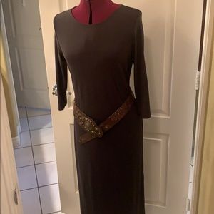 Gray knit long dress